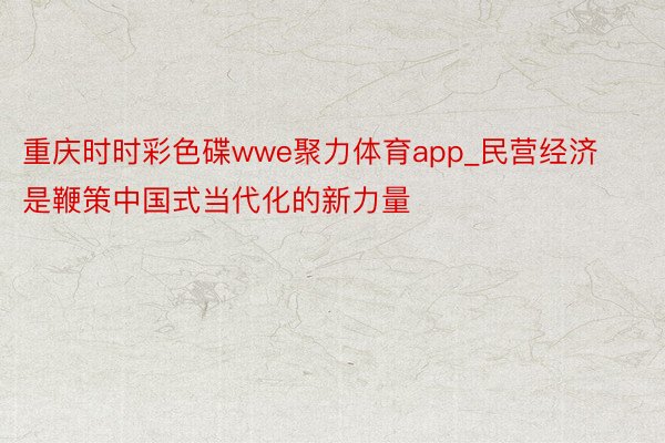 重庆时时彩色碟wwe聚力体育app_民营经济是鞭策中国式当代化的新力量