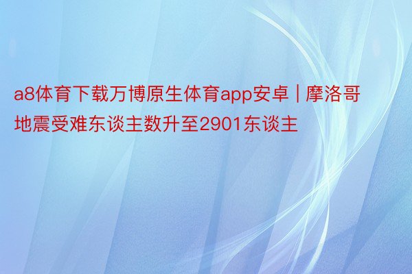 a8体育下载万博原生体育app安卓 | 摩洛哥地震受难东谈主数升至2901东谈主